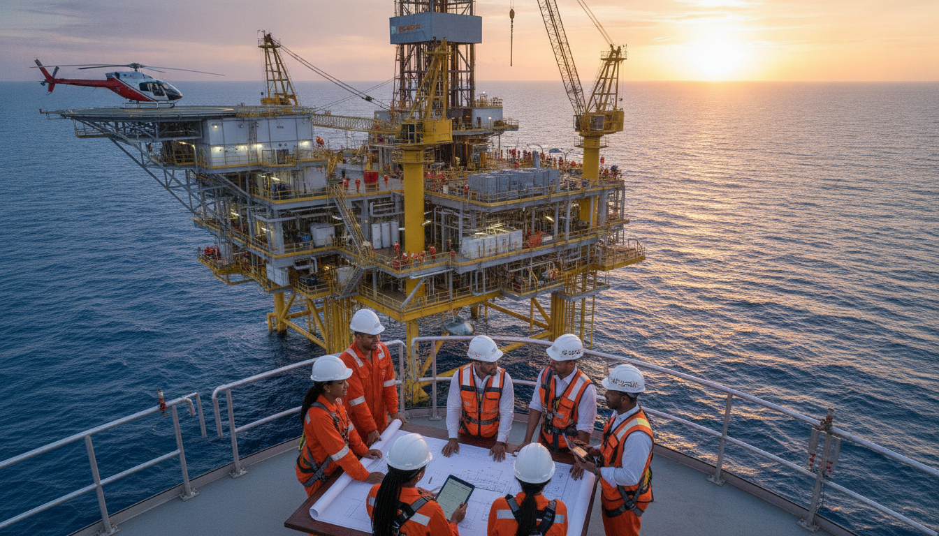 Trabalhadores em plataforma de petróleo da Petrobras na Foz do Amazonas | Imagine Company - Agência de Marketing e Vendas em Goiânia - GO - BRASIL