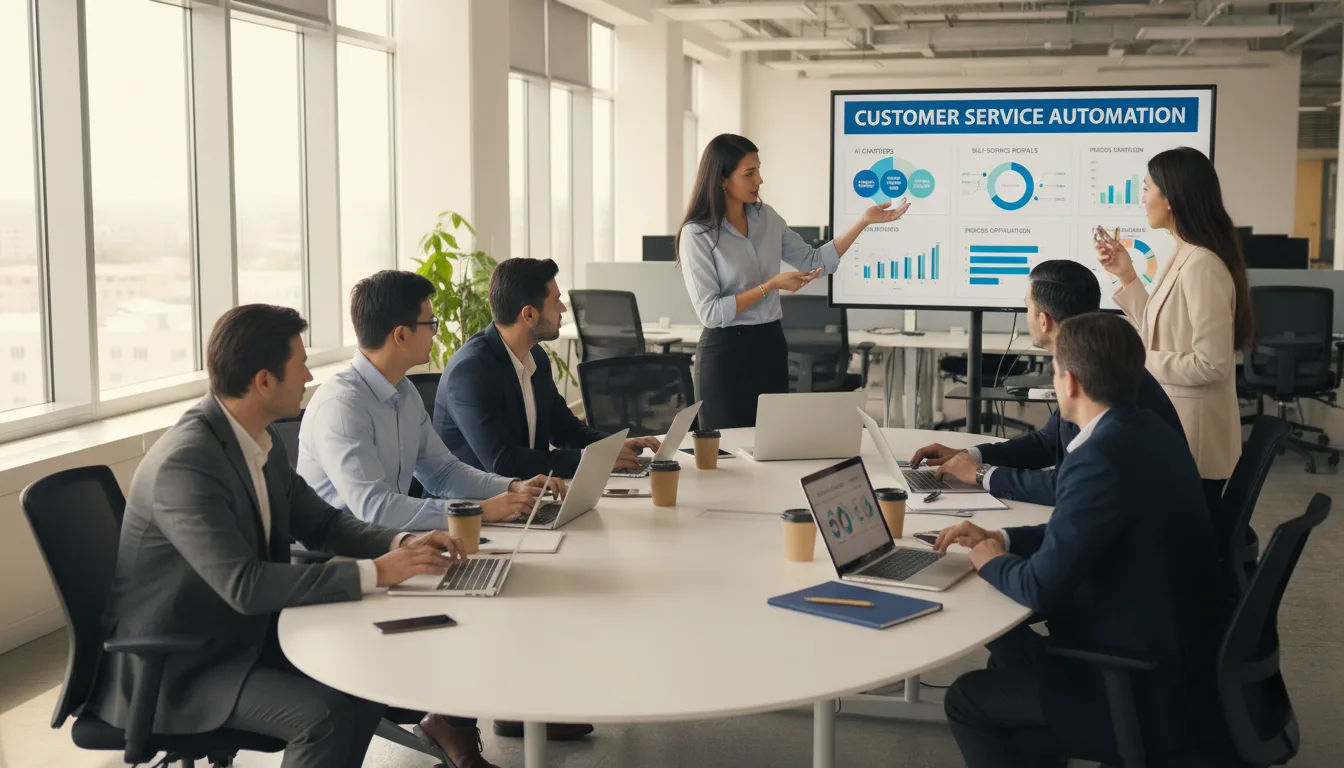 Pessoas em reunião analisando gráficos sobre automação no atendimento ao cliente | Imagine Company - Agência de Marketing e Vendas em Goiânia - GO - BRASIL