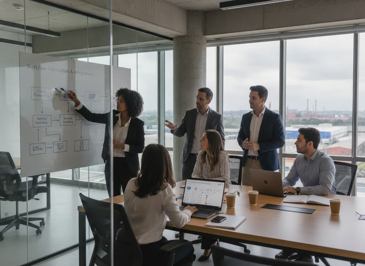Grupo de pessoas em reunião sobre automação de processos empresariais | Imagine Company - Agência de Marketing e Vendas em Goiânia - GO - BRASIL