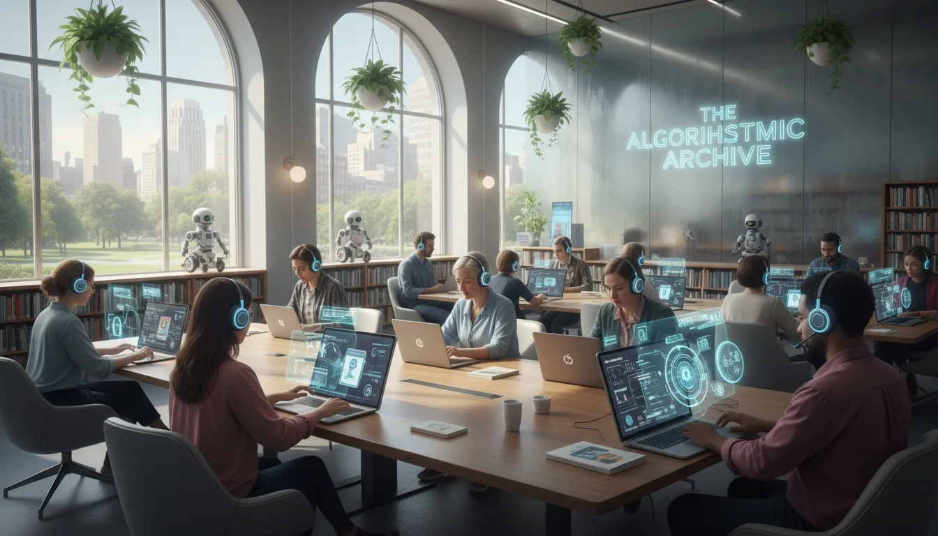 Autores em sala moderna usando IA e tecnologia para criar livros interativos | Imagine Company - Agência de Marketing e Vendas em Goiânia - GO - BRASIL