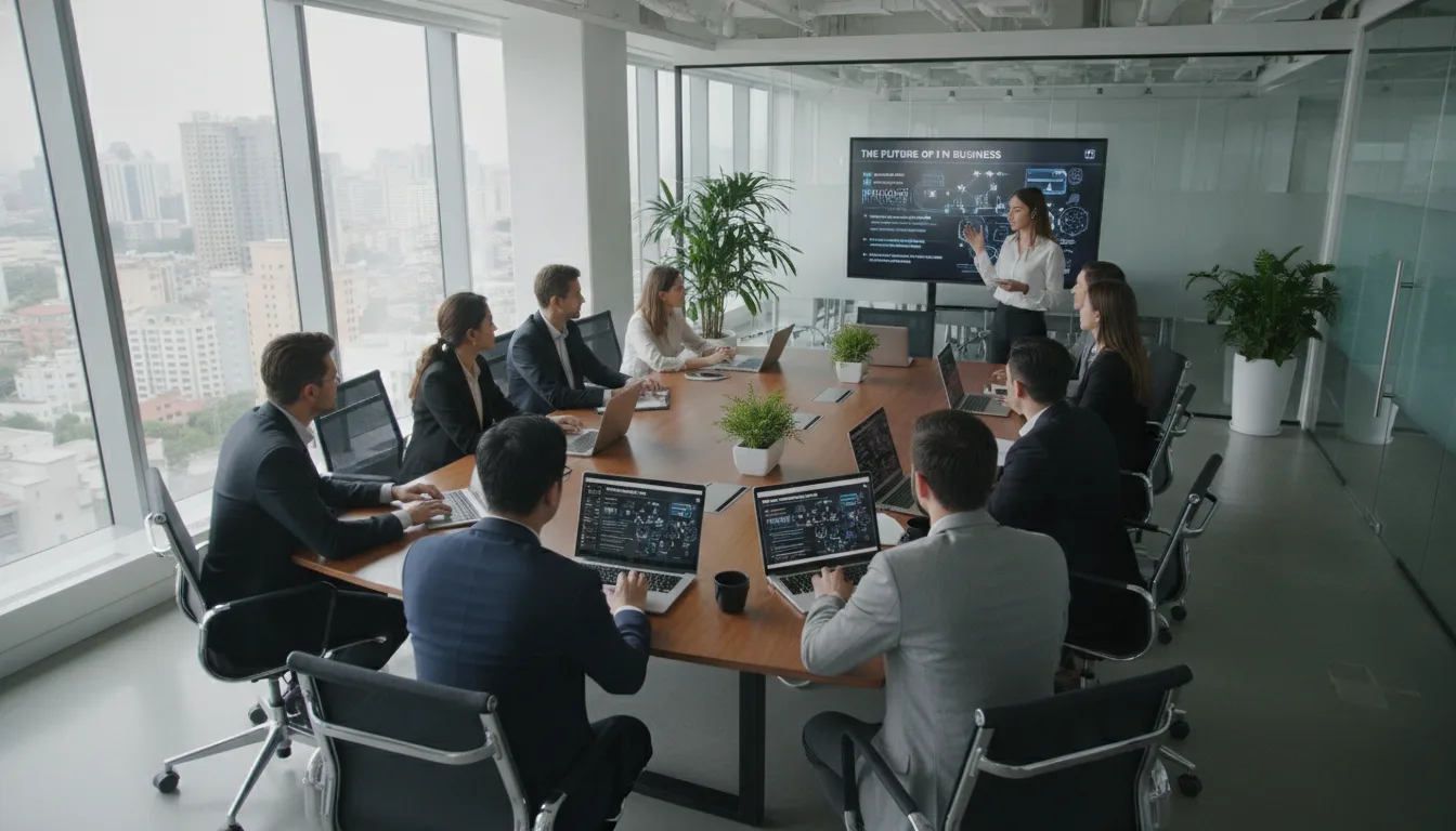 Sala de reunião com executivos discutindo proteção de empregos | Imagine Company - Agência de Marketing e Vendas em Goiânia - GO - BRASIL
