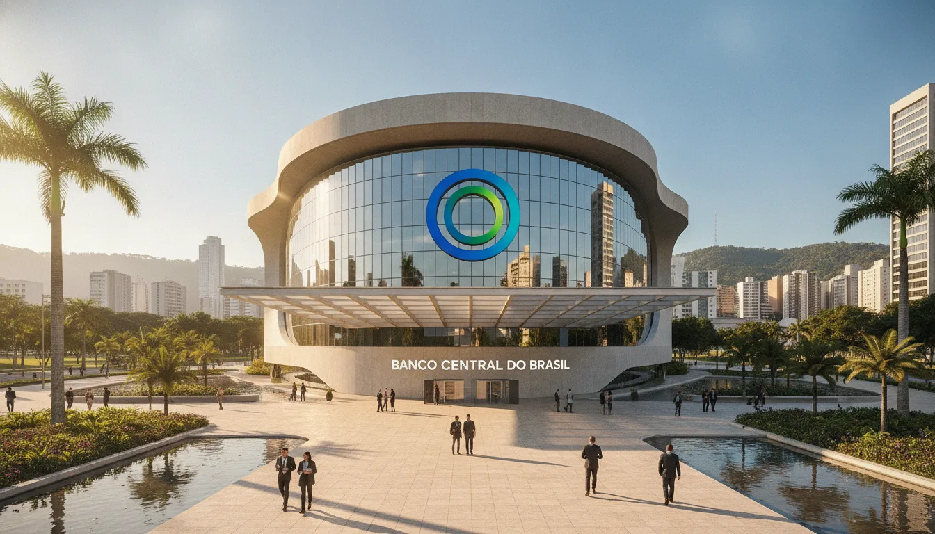 Fachada do Banco Central do Brasil com pessoas ao redor, céu claro | Imagine Company - Agência de Marketing e Vendas em Goiânia - GO - BRASIL