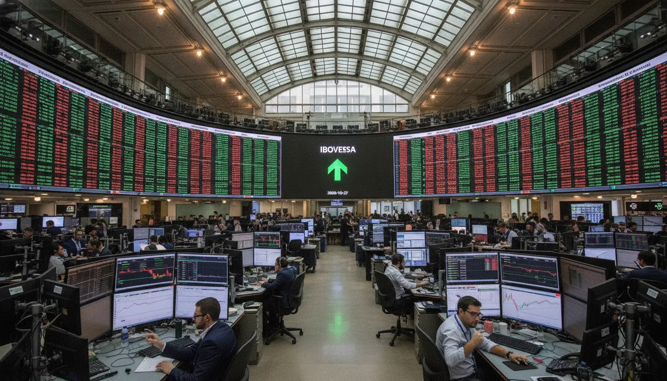 Corretoras na Bolsa de Valores com telas exibindo cotações em 2026. | Imagine Company - Agência de Marketing e Vendas em Goiânia - GO - BRASIL