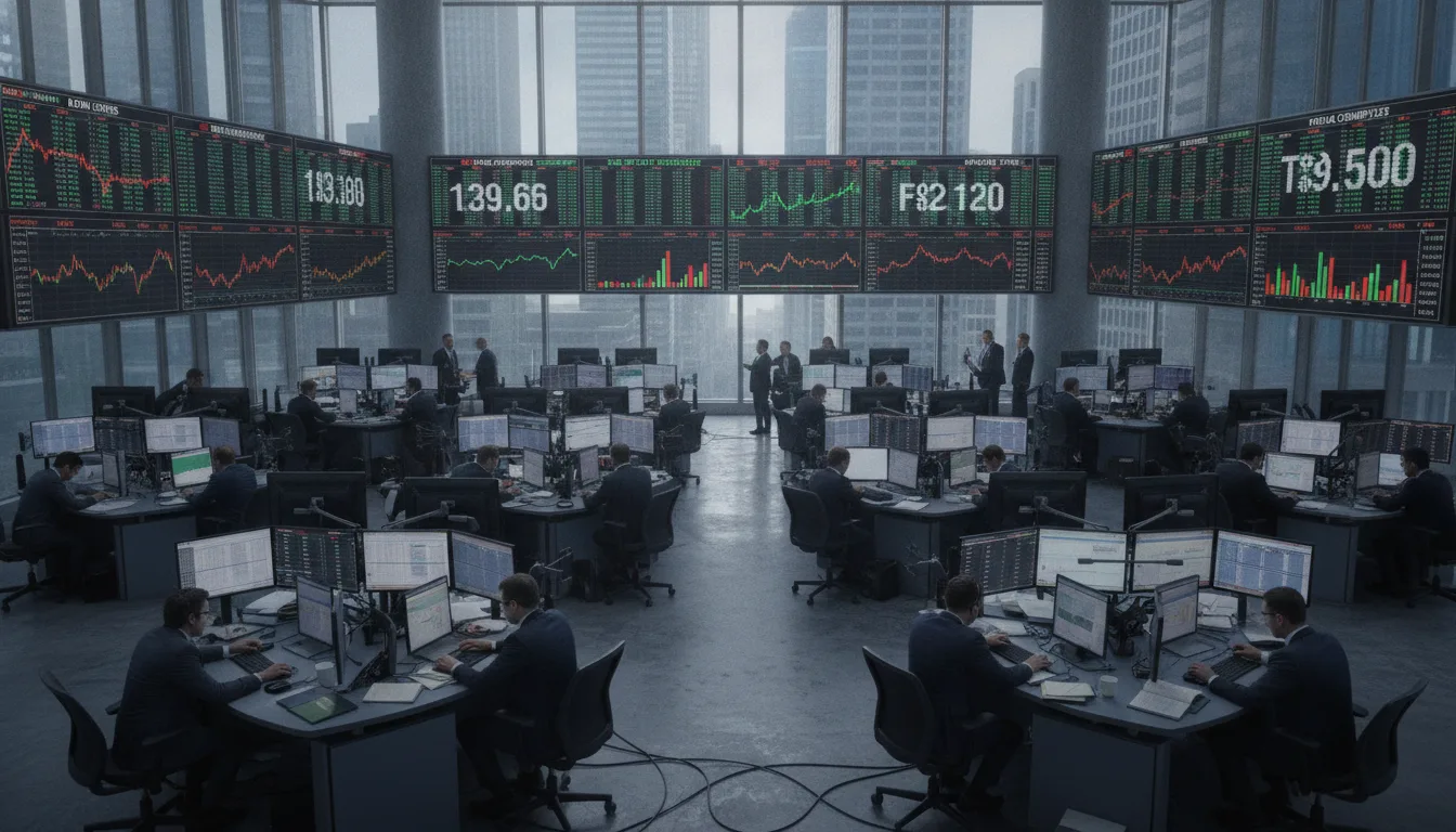 Traders em sala de operações com monitores exibindo gráficos de mercado | Imagine Company - Agência de Marketing e Vendas em Goiânia - GO - BRASIL