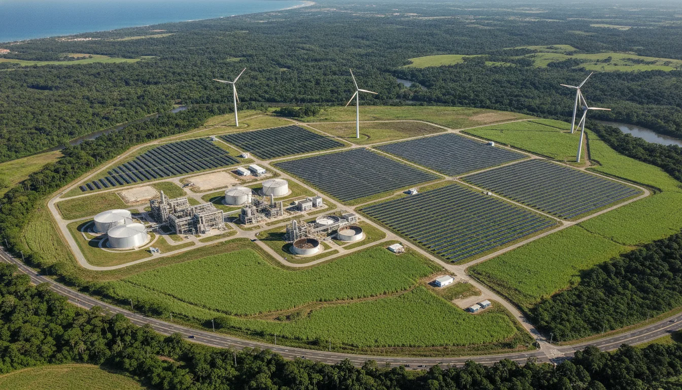 Usina sustentável com turbinas eólicas e painéis solares no Brasil | Imagine Company - Agência de Marketing e Vendas em Goiânia - GO - BRASIL