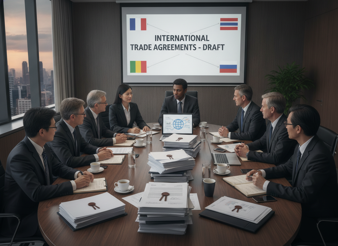 Executivos em reunião discutindo acordos comerciais internacionais | Imagine Company - Agência de Marketing e Vendas em Goiânia - GO - BRASIL