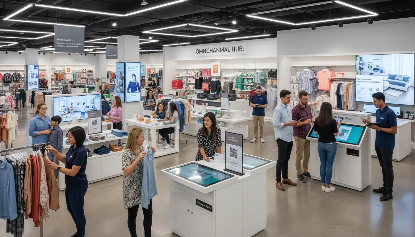 Pessoas usando dispositivos digitais em loja omnichannel | Imagine Company - Agência de Marketing e Vendas em Goiânia - GO - BRASIL