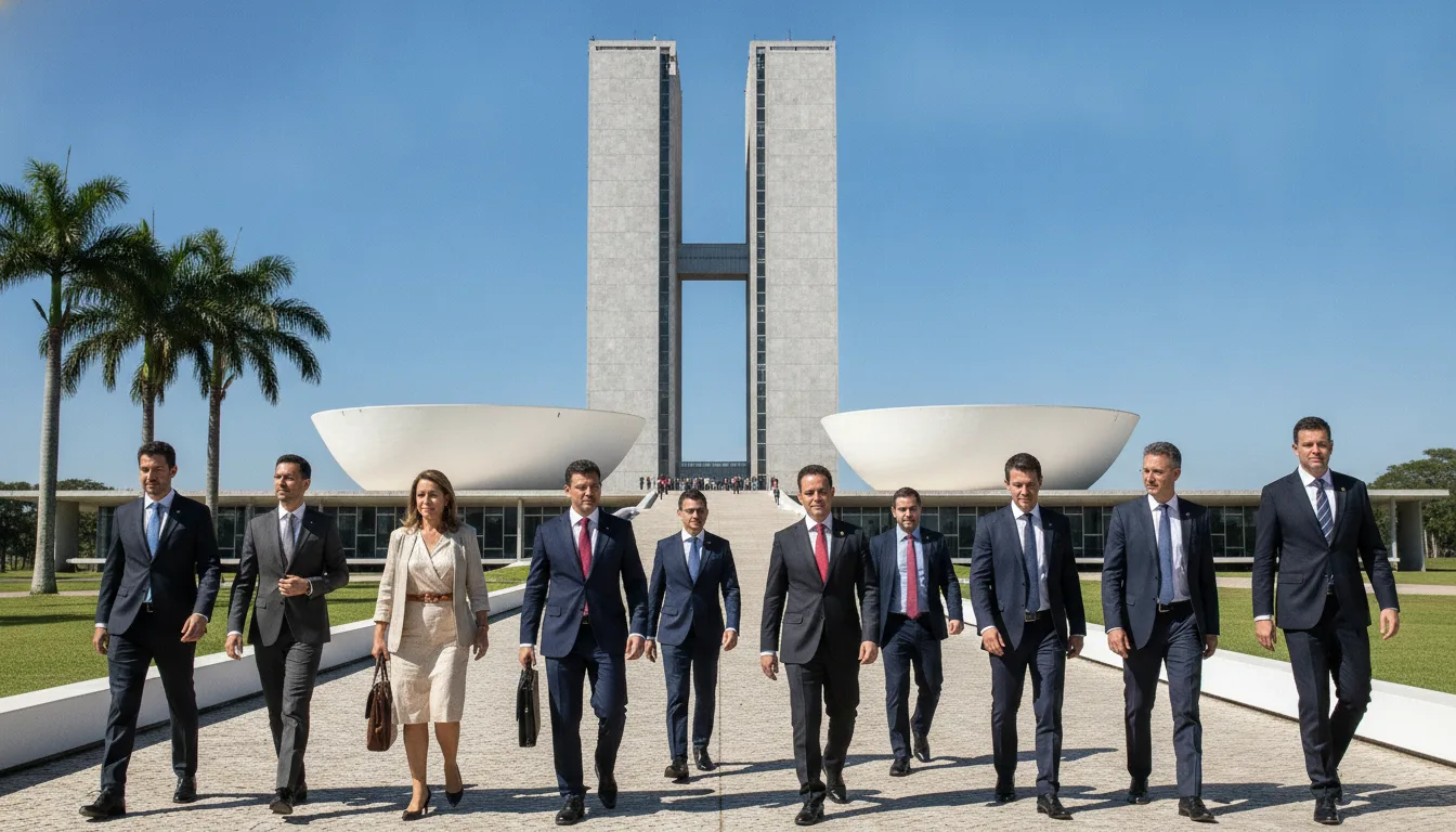 Grupo de pessoas em frente ao Congresso Nacional, Brasília | Imagine Company - Agência de Marketing e Vendas em Goiânia - GO - BRASIL