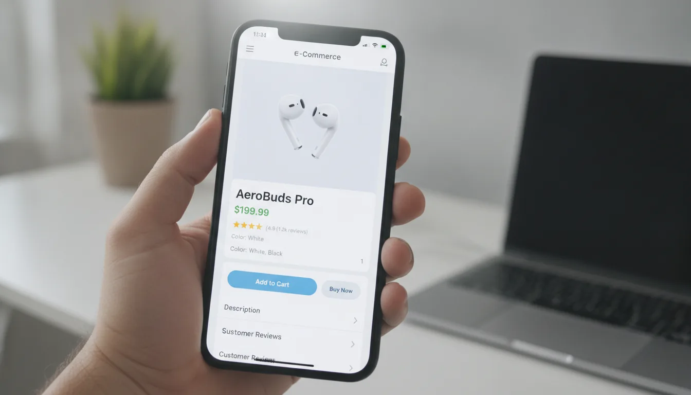Pessoa usando smartphone para comprar fones de ouvido online | Imagine Company - Agência de Marketing e Vendas em Goiânia - GO - BRASIL
