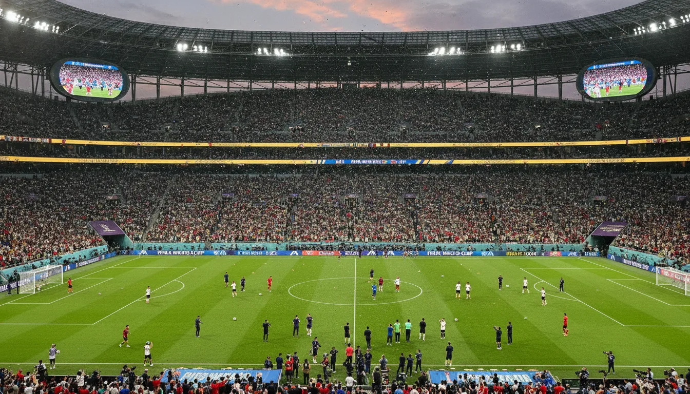 Vista panorâmica de estádio lotado na Copa do Mundo 2026 | Imagine Company - Agência de Marketing e Vendas em Goiânia - GO - BRASIL