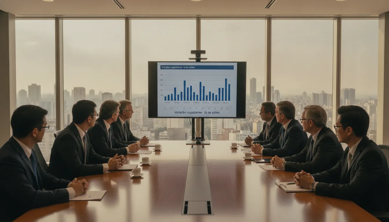 Executivos em reunião sobre PEC do Fim da Escala 6×1 no Congresso | Imagine Company - Agência de Marketing e Vendas em Goiânia - GO - BRASIL