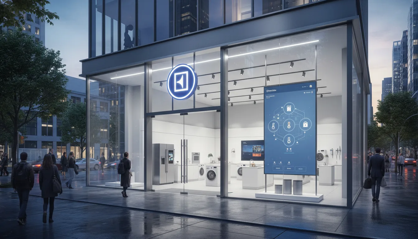 Fachada de loja Electrolux com tela de diagnóstico remoto | Imagine Company - Agência de Marketing e Vendas em Goiânia - GO - BRASIL