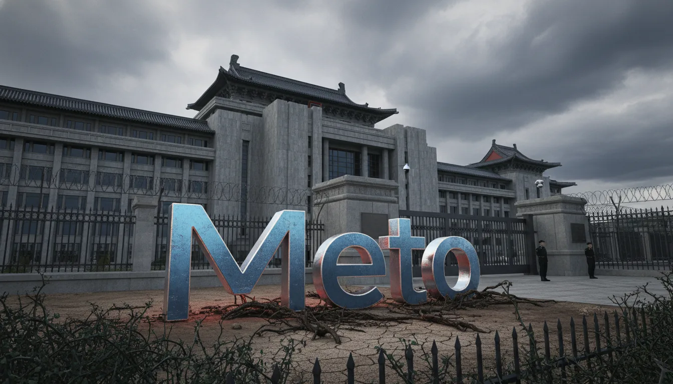 Logotipo da Meta em frente a prédio governamental chinês | Imagine Company - Agência de Marketing e Vendas em Goiânia - GO - BRASIL