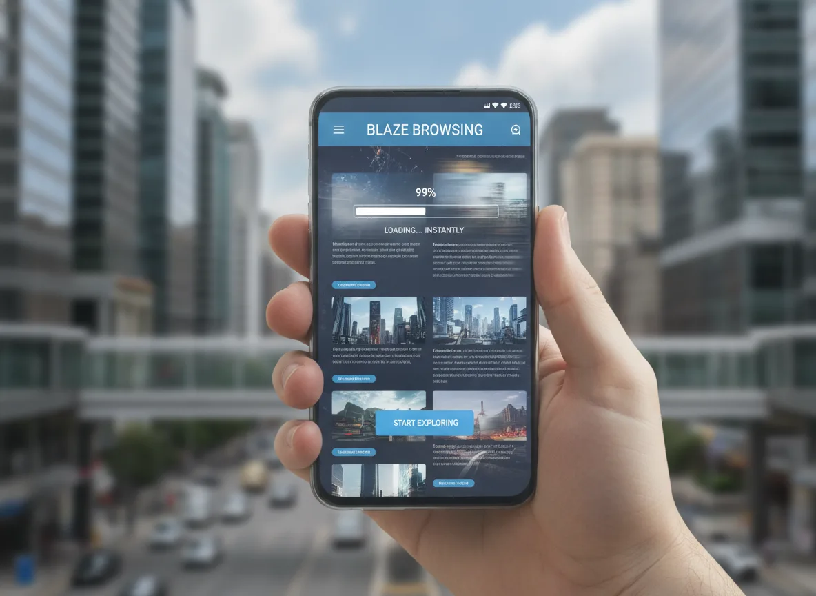 Mão segurando smartphone com site carregando, representando erros de SEO | Imagine Company - Agência de Marketing e Vendas em Goiânia - GO - BRASIL