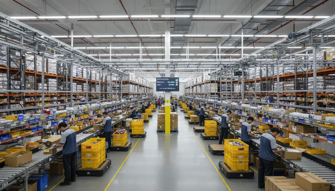 Funcionários em armazém de e-commerce organizando caixas e produtos | Imagine Company - Agência de Marketing e Vendas em Goiânia - GO - BRASIL