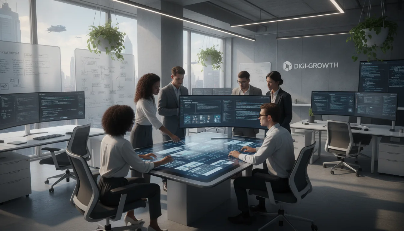 Equipe de marketing analisando dados em escritório moderno | Imagine Company - Agência de Marketing e Vendas em Goiânia - GO - BRASIL
