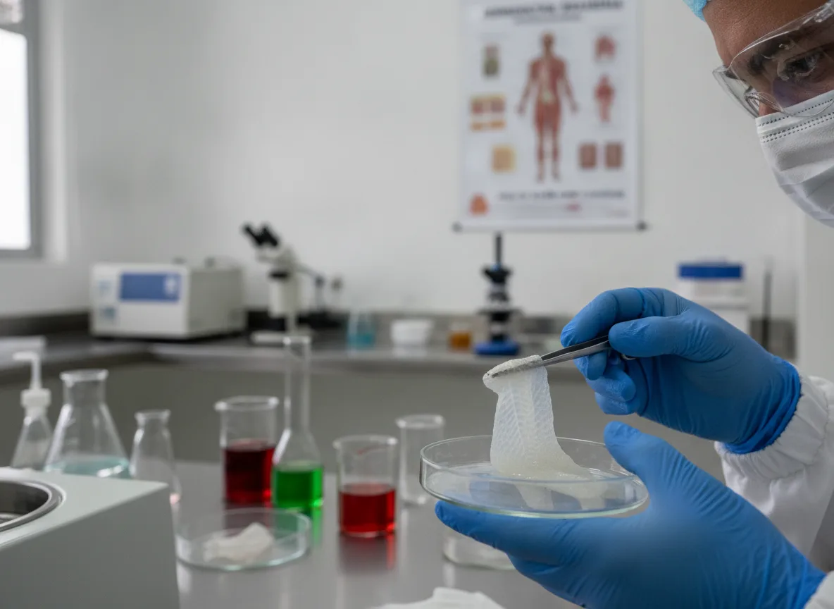 Cientista manuseia curativo de pele de tilápia em laboratório | Imagine Company - Agência de Marketing e Vendas em Goiânia - GO - BRASIL