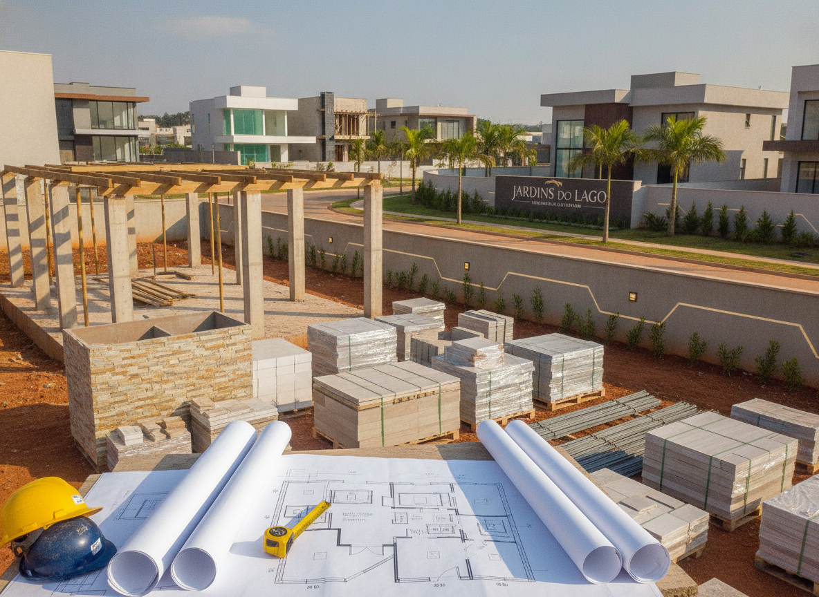 Construção de condomínio de luxo com plantas e materiais em Goiás | Imagine Company - Agência de Marketing e Vendas em Goiânia - GO - BRASIL