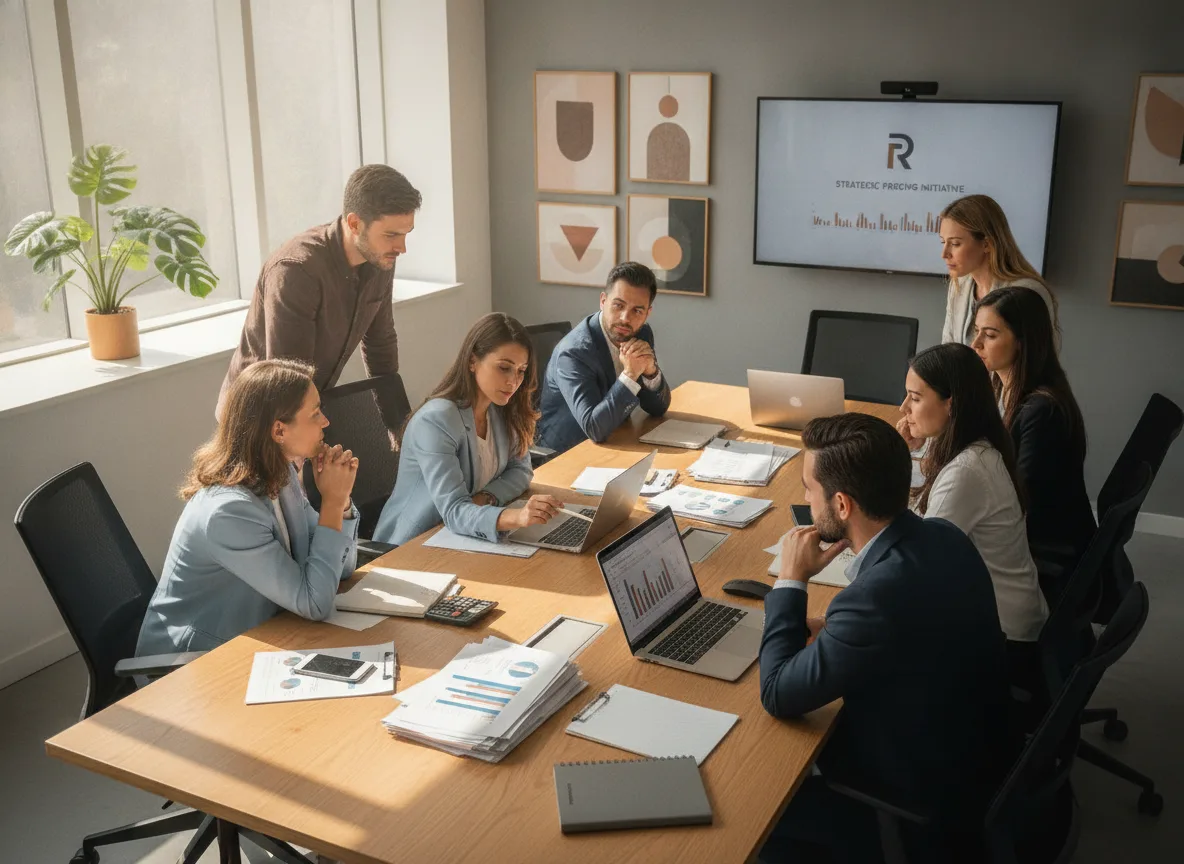 Profissionais em reunião sobre finanças e precificação de serviços | Imagine Company - Agência de Marketing e Vendas em Goiânia - GO - BRASIL
