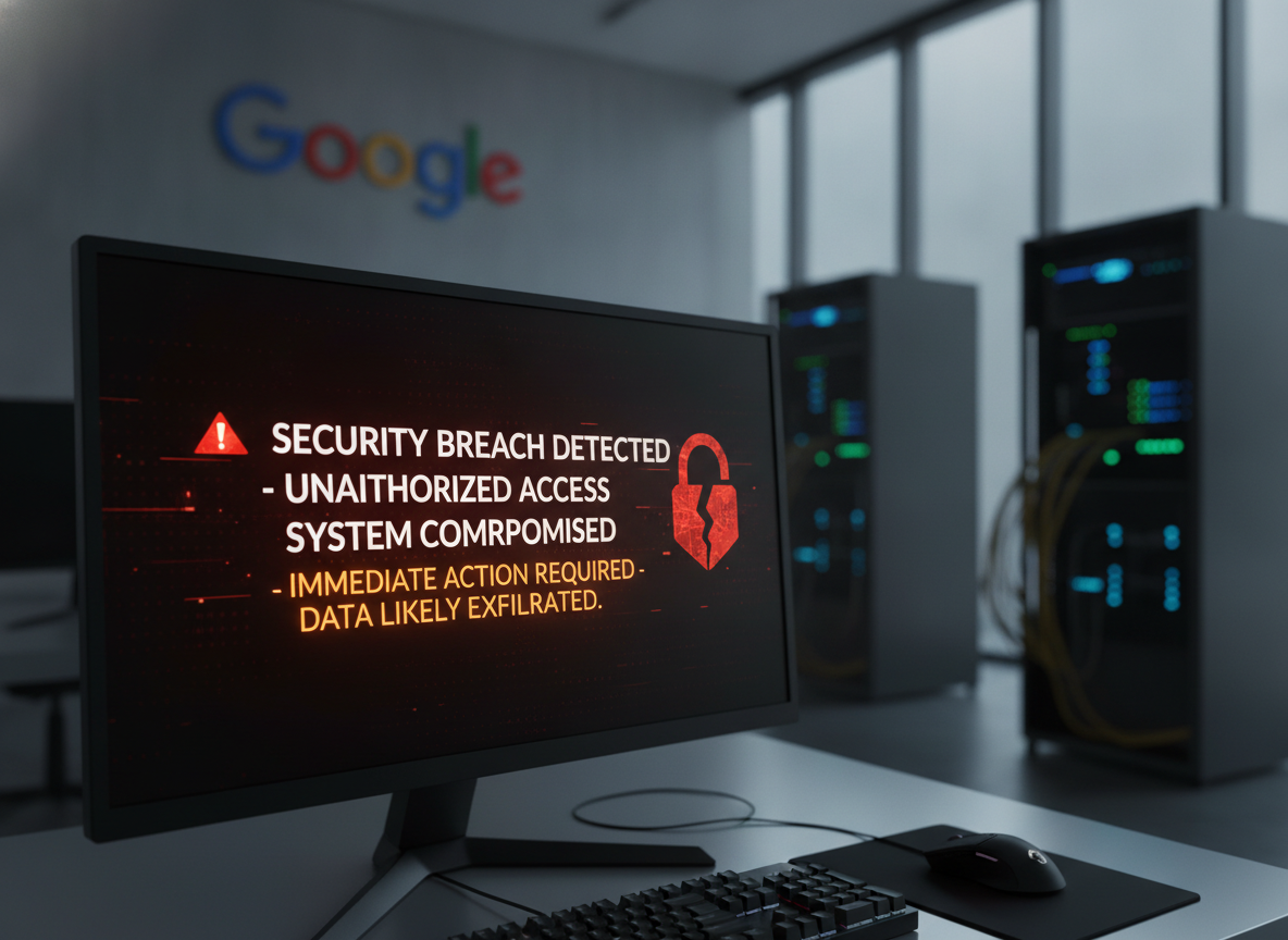 Tela de computador com alerta de violação de segurança e invasão de sistema. | Imagine Company - Agência de Marketing e Vendas em Goiânia - GO - BRASIL