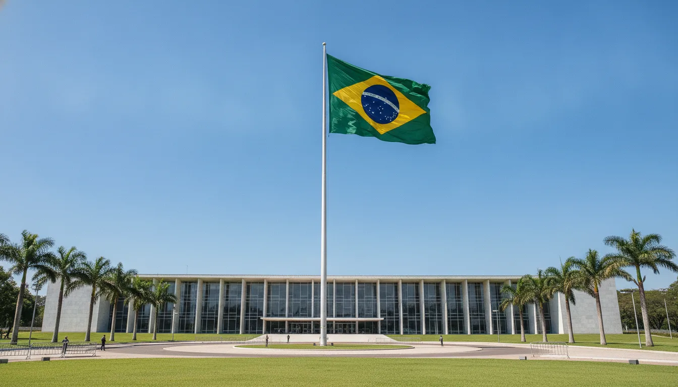 Palácio do Planalto com bandeira do Brasil ao vento | Imagine Company - Agência de Marketing e Vendas em Goiânia - GO - BRASIL