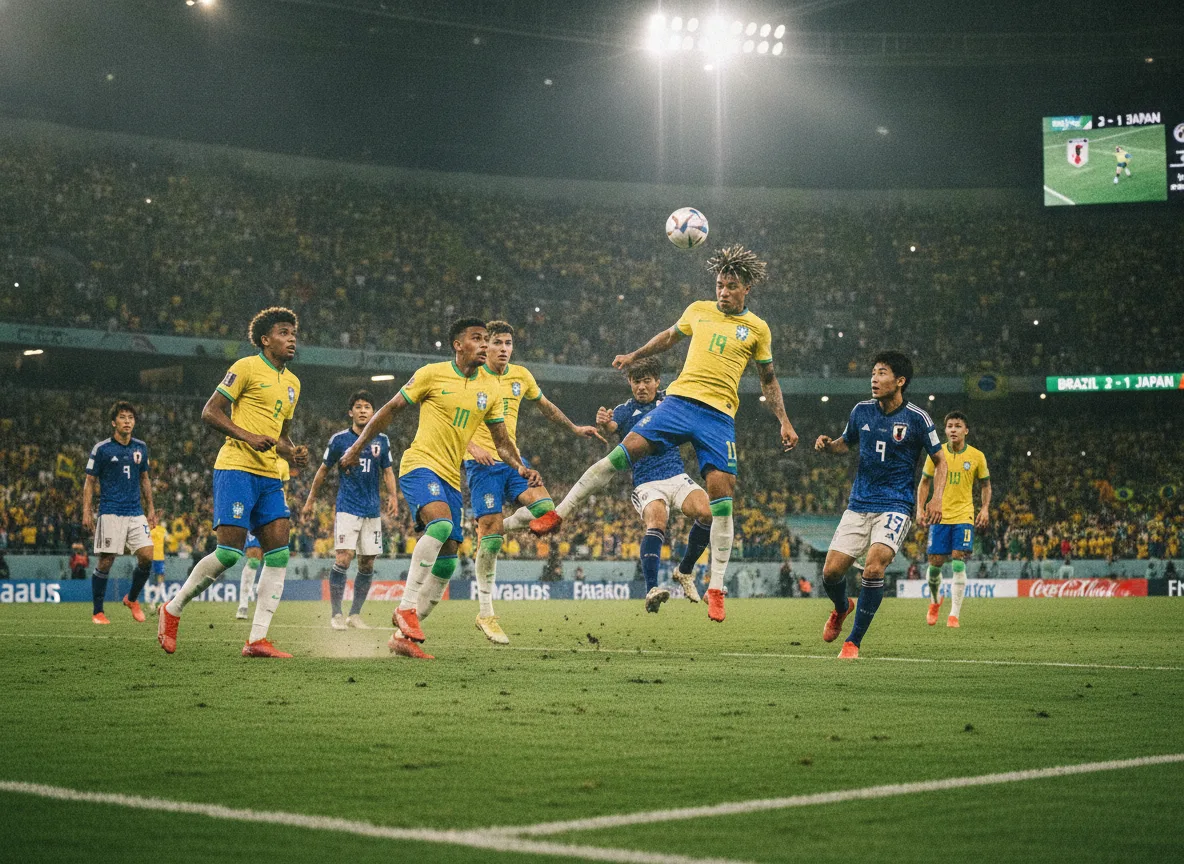 Partida de futebol entre Brasil e Japão com Neymar em destaque no campo | Imagine Company - Agência de Marketing e Vendas em Goiânia - GO - BRASIL