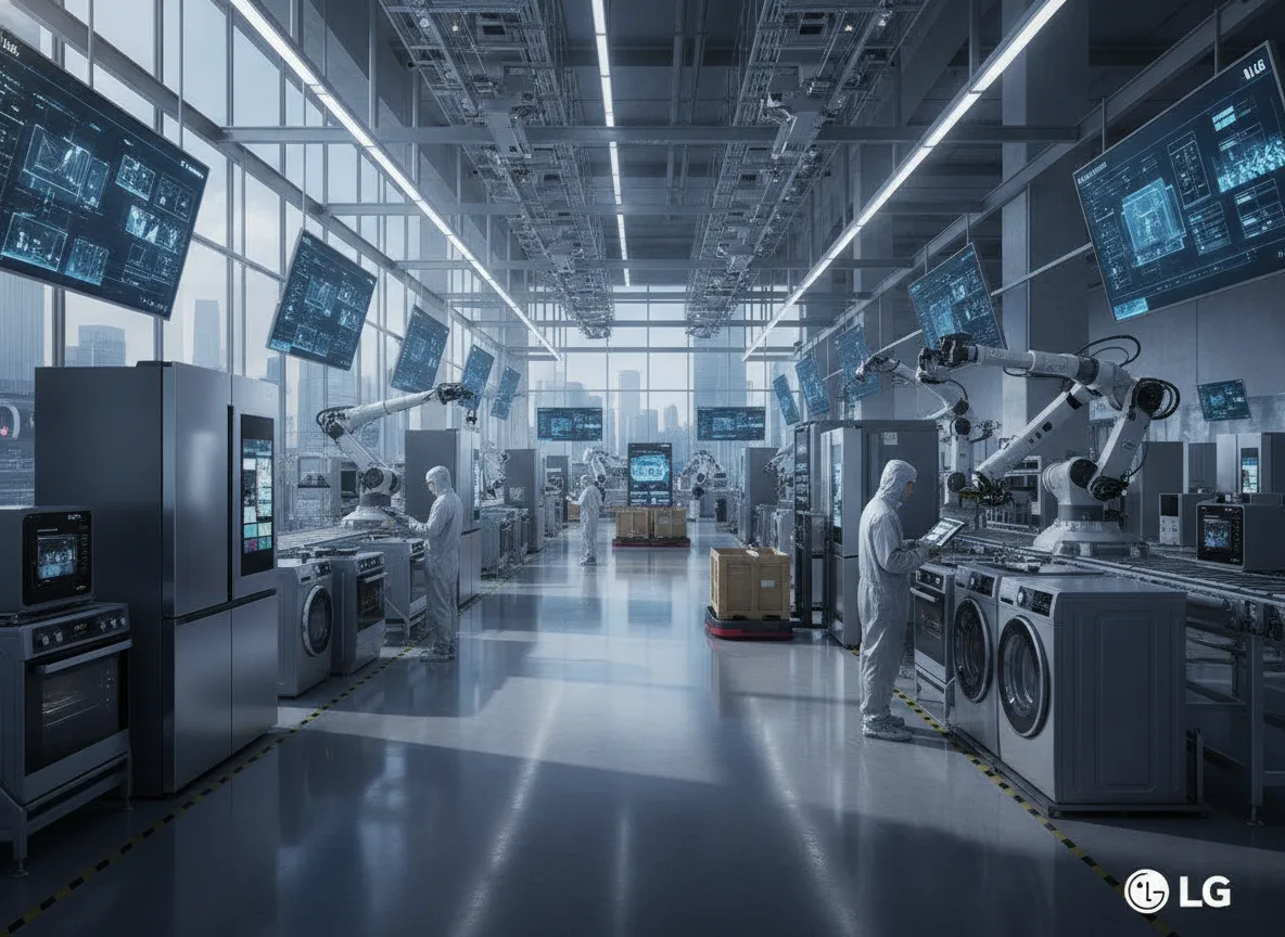 Interior de fábrica da LG no Paraná com robôs e tecnologia avançada | Imagine Company - Agência de Marketing e Vendas em Goiânia - GO - BRASIL