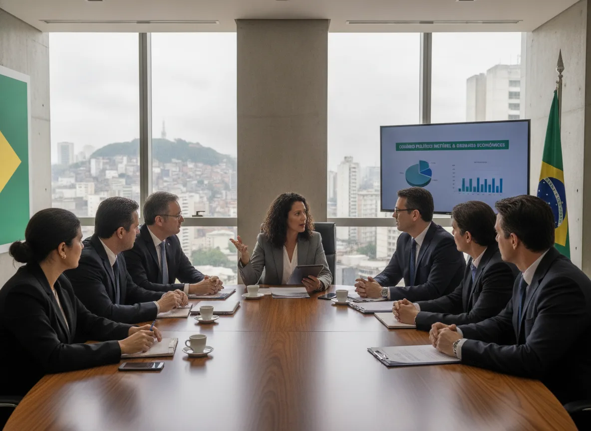 Grupo de líderes em reunião política discutindo estratégias para 2026 | Imagine Company - Agência de Marketing e Vendas em Goiânia - GO - BRASIL