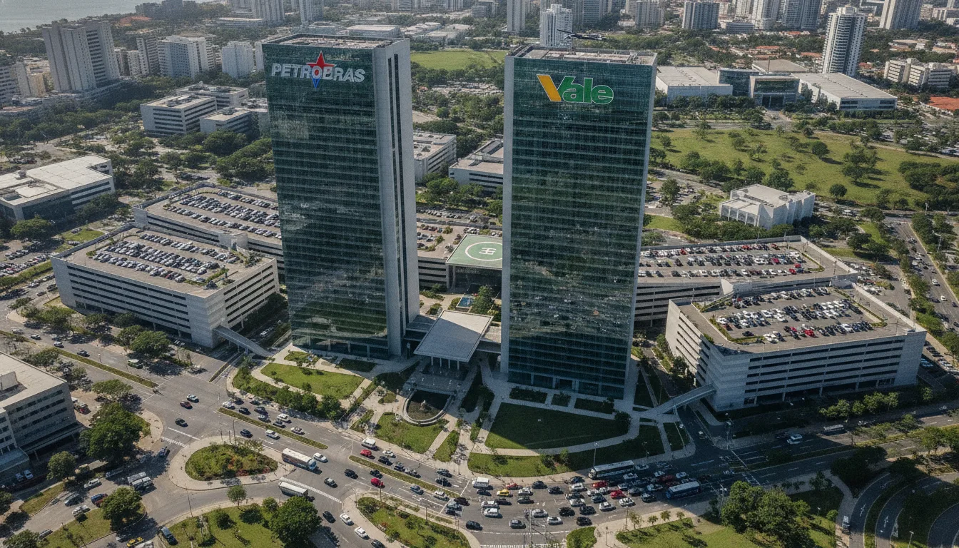 Vista aérea dos edifícios da Petrobras e Vale no Brasil | Imagine Company - Agência de Marketing e Vendas em Goiânia - GO - BRASIL