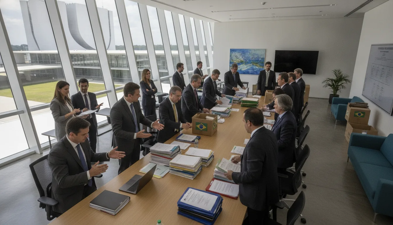 Sala de reunião com equipe do governo discutindo trocas para pré-campanha de Lula. | Imagine Company - Agência de Marketing e Vendas em Goiânia - GO - BRASIL