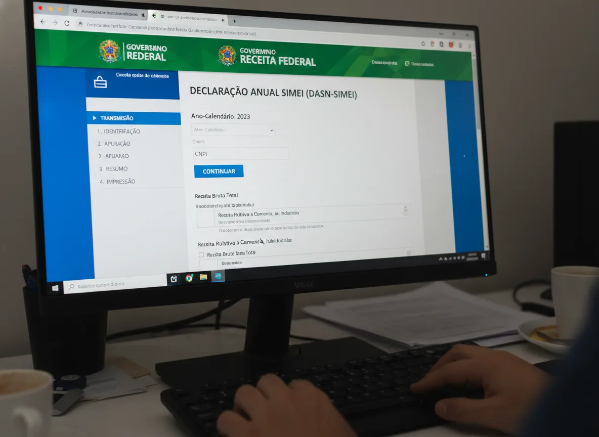 Tela de computador com site da Receita Federal para entrega de DASN-Simei por MEI | Imagine Company - Agência de Marketing e Vendas em Goiânia - GO - BRASIL