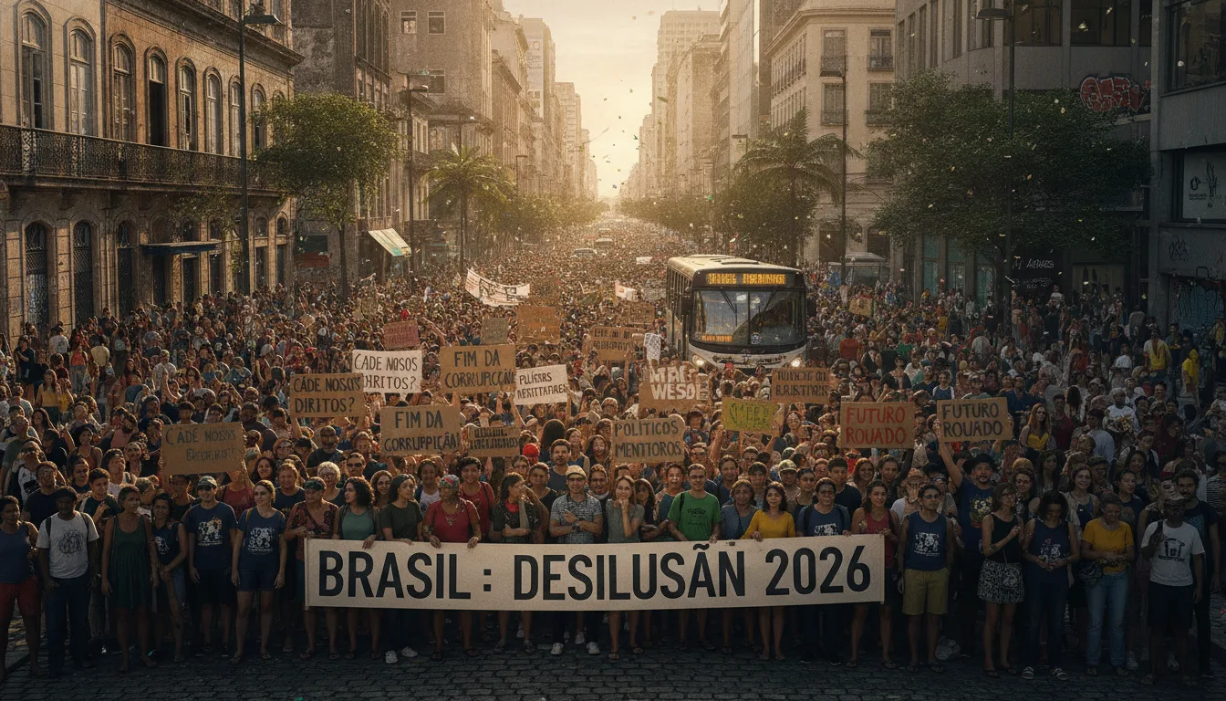 Multidão protestando com cartazes contra corrupção política nas ruas. | Imagine Company - Agência de Marketing e Vendas em Goiânia - GO - BRASIL