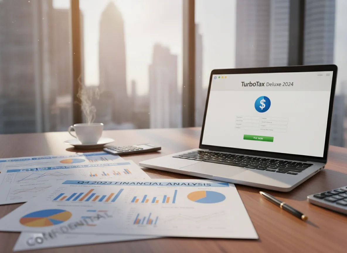 Mesa com gráficos financeiros e laptop aberto, simbolizando a reforma tributária | Imagine Company - Agência de Marketing e Vendas em Goiânia - GO - BRASIL