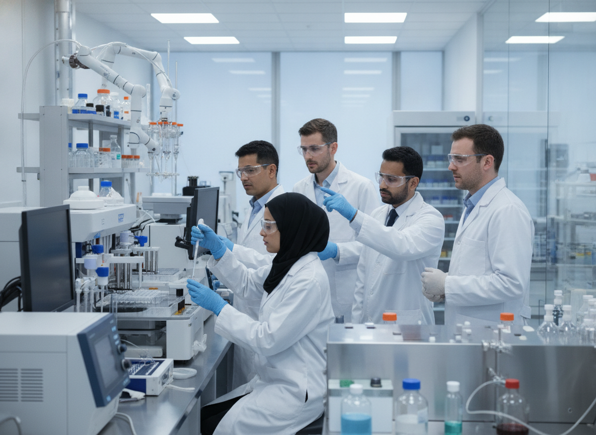 Cientistas trabalhando em laboratório moderno da Novamed em Manaus | Imagine Company - Agência de Marketing e Vendas em Goiânia - GO - BRASIL