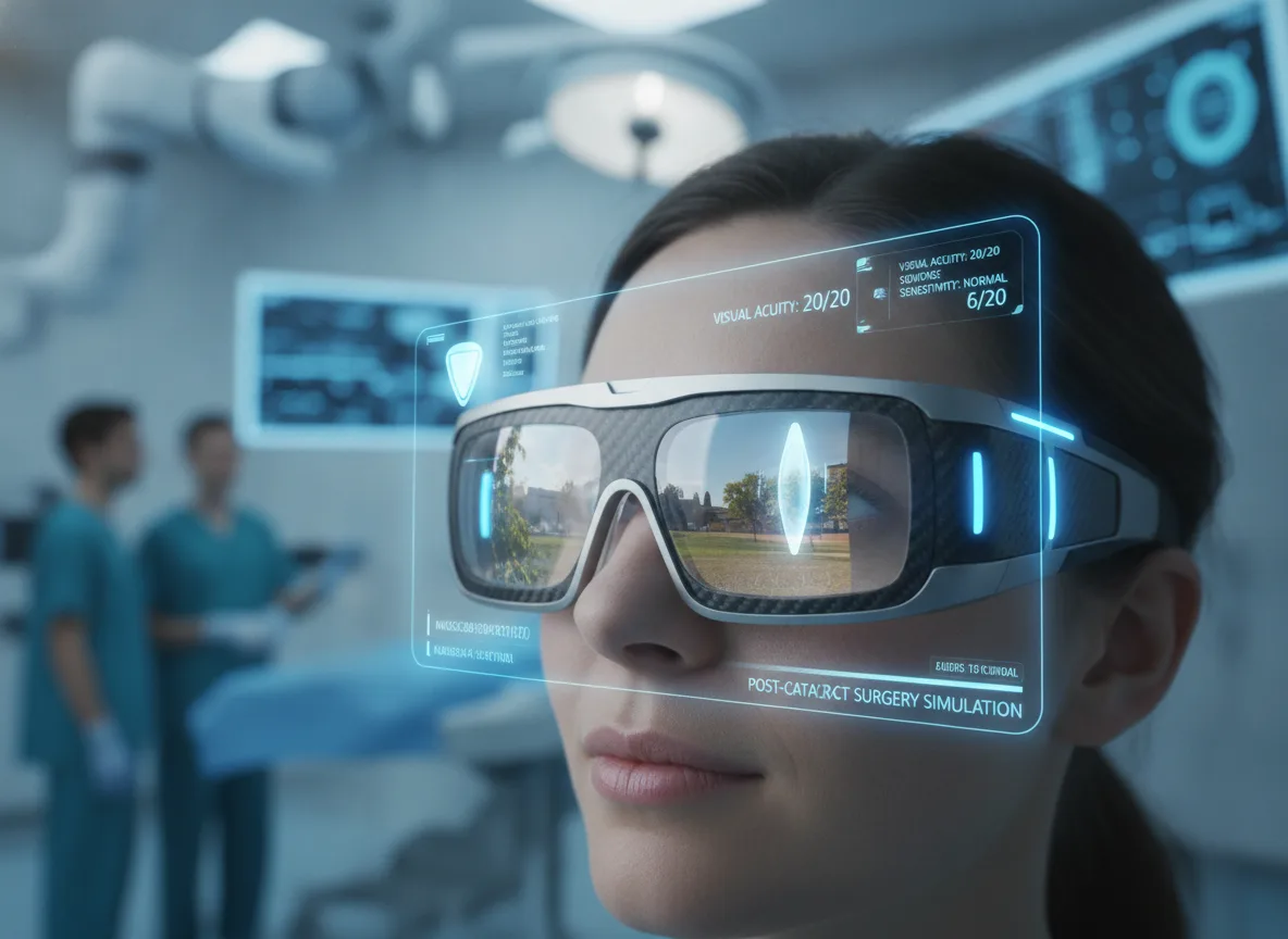 Pessoa usando óculos de realidade aumentada em simulação cirúrgica | Imagine Company - Agência de Marketing e Vendas em Goiânia - GO - BRASIL