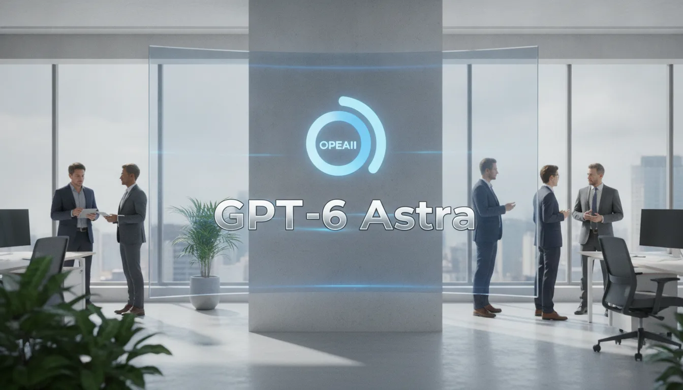 Imagem do anúncio do GPT-6 Astra pela OpenAI em um escritório moderno. | Imagine Company - Agência de Marketing e Vendas em Goiânia - GO - BRASIL