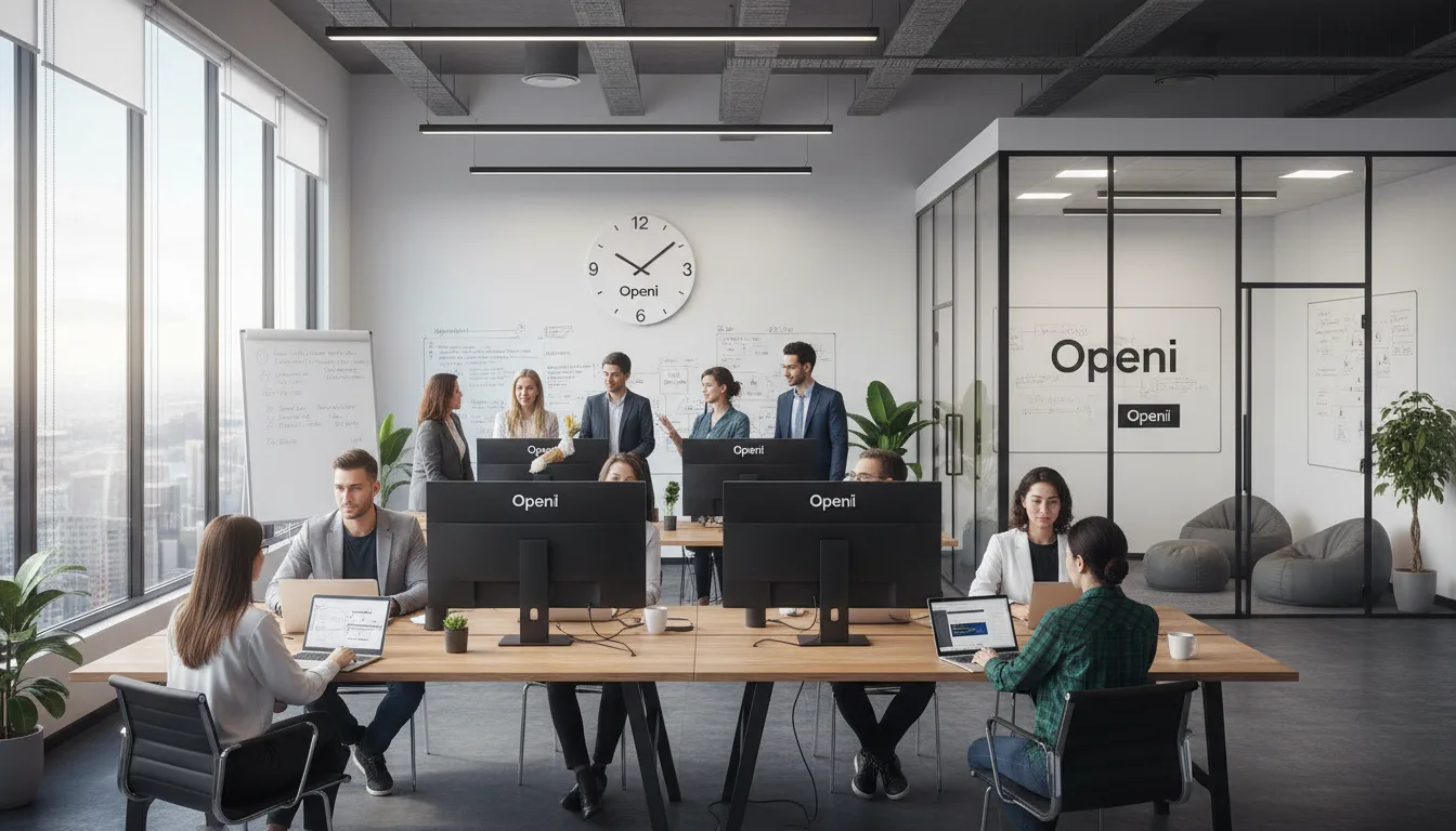 Pessoas em reunião sobre políticas de IA em escritório moderno | Imagine Company - Agência de Marketing e Vendas em Goiânia - GO - BRASIL