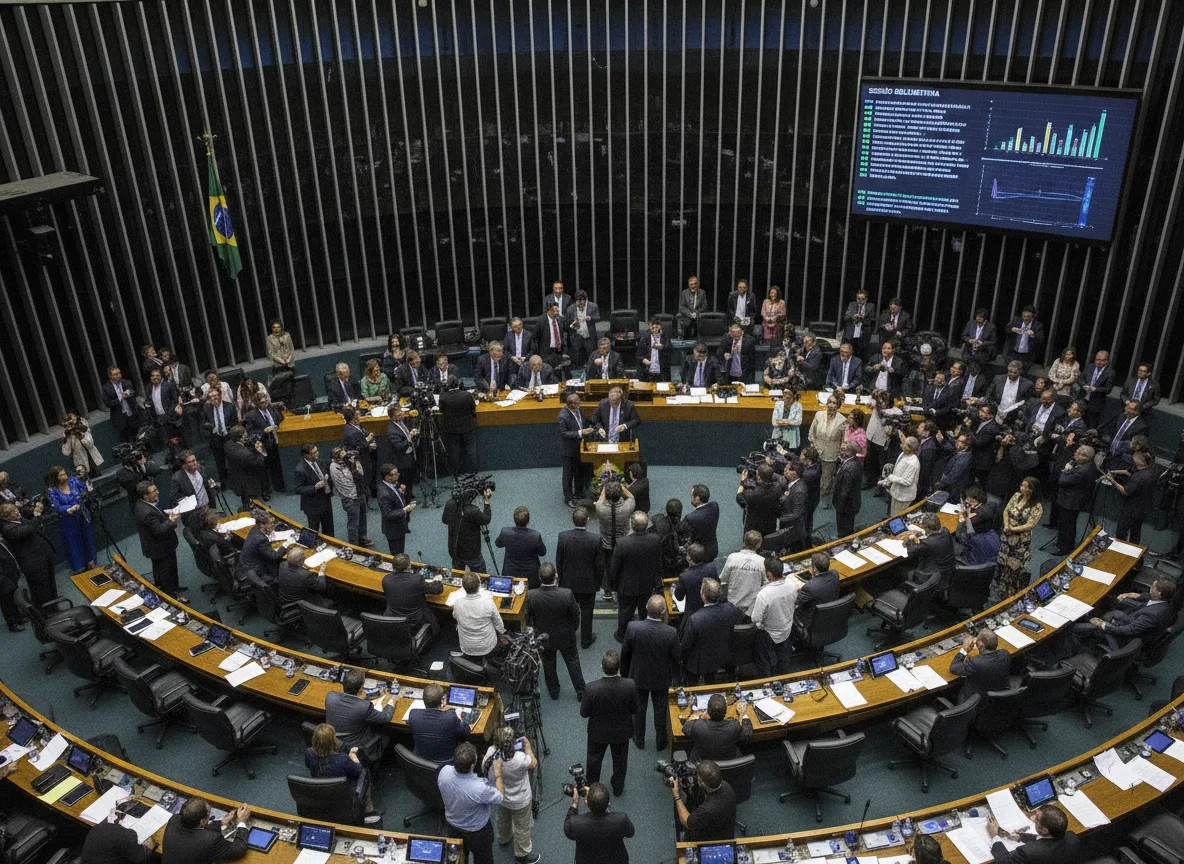 Vista do plenário do Congresso Nacional durante sessão importante | Imagine Company - Agência de Marketing e Vendas em Goiânia - GO - BRASIL