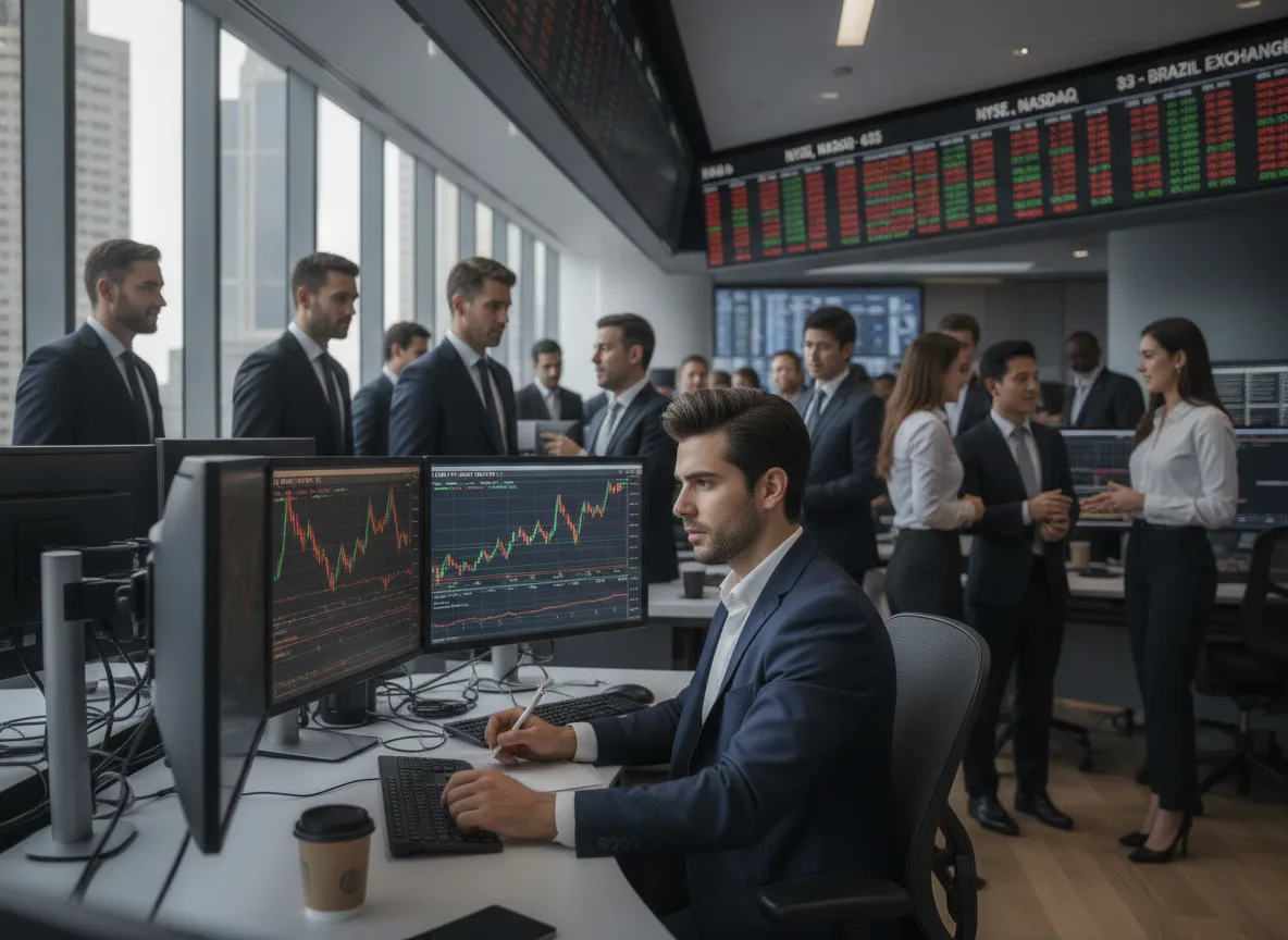 Profissionais analisam gráficos financeiros em escritório moderno | Imagine Company - Agência de Marketing e Vendas em Goiânia - GO - BRASIL