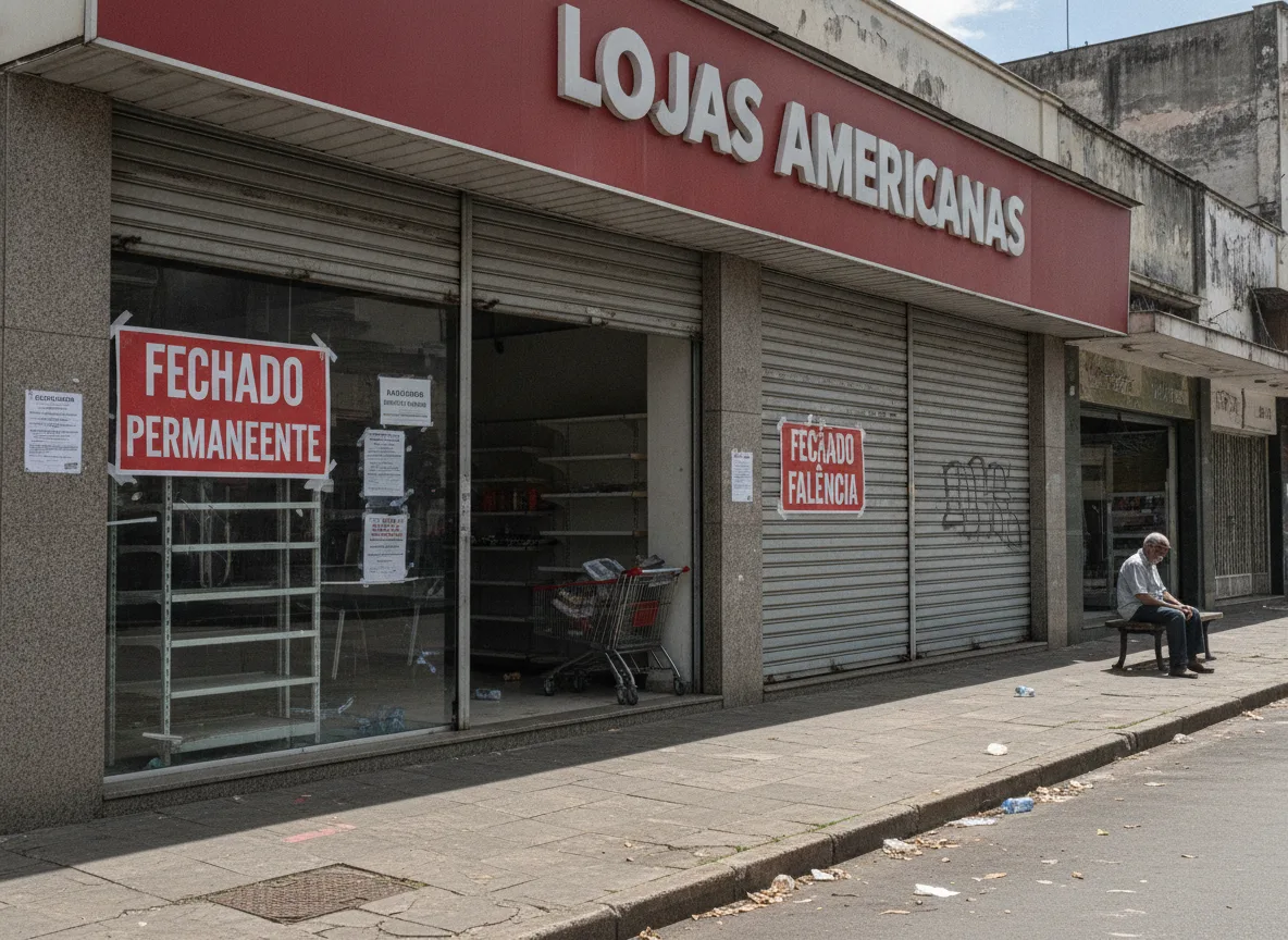 Fachada de Lojas Americanas com placas de fechado permanentemente | Imagine Company - Agência de Marketing e Vendas em Goiânia - GO - BRASIL