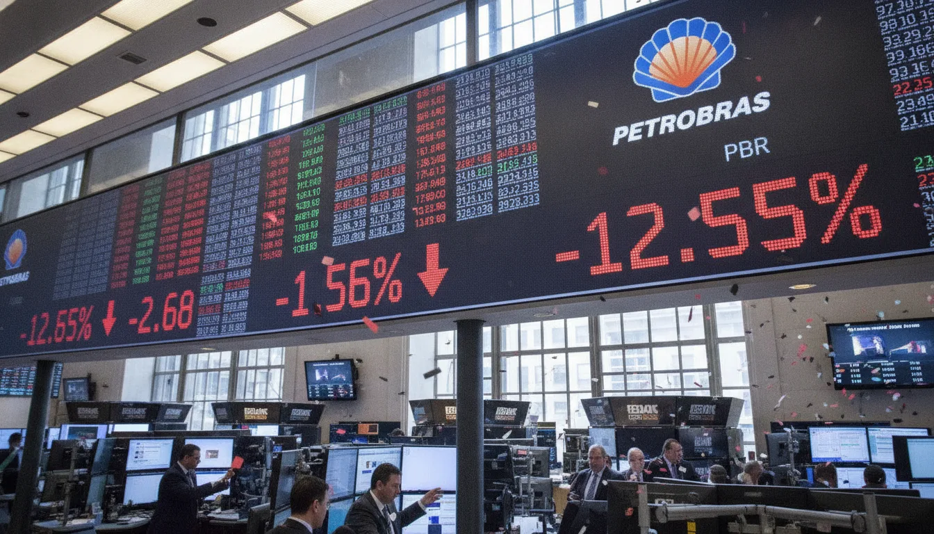 Painel da bolsa com queda de 12.55% nos ADRs da Petrobras | Imagine Company - Agência de Marketing e Vendas em Goiânia - GO - BRASIL