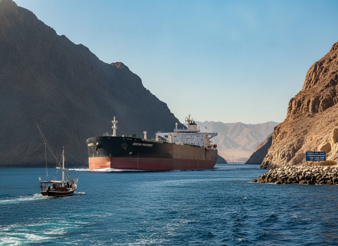 Navio petroleiro navegando em águas cercadas por montanhas | Imagine Company - Agência de Marketing e Vendas em Goiânia - GO - BRASIL