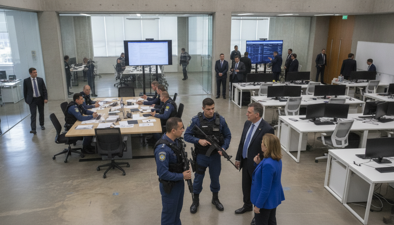 Agentes da Polícia Federal em operação em escritório moderno | Imagine Company - Agência de Marketing e Vendas em Goiânia - GO - BRASIL