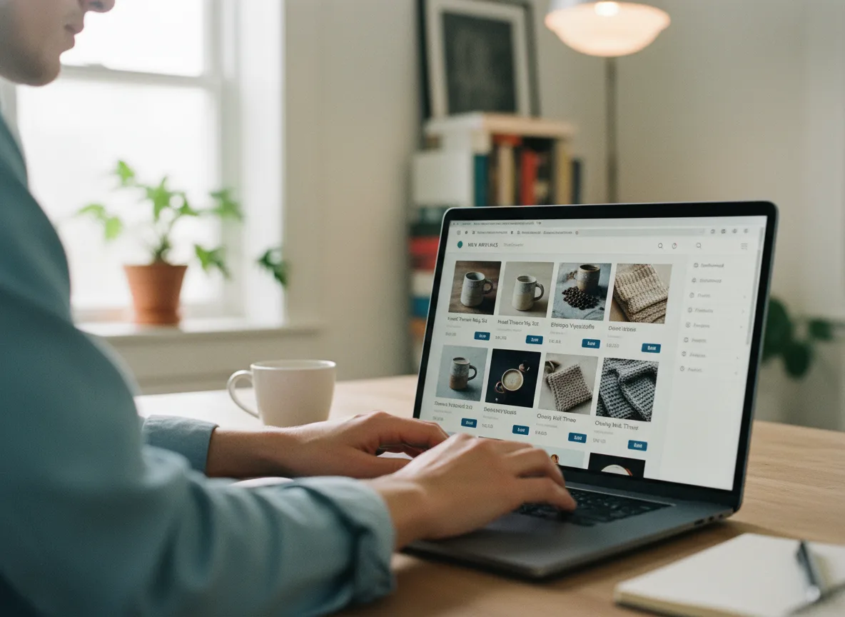 Pessoa usando laptop para escolher plataforma de e-commerce | Imagine Company - Agência de Marketing e Vendas em Goiânia - GO - BRASIL