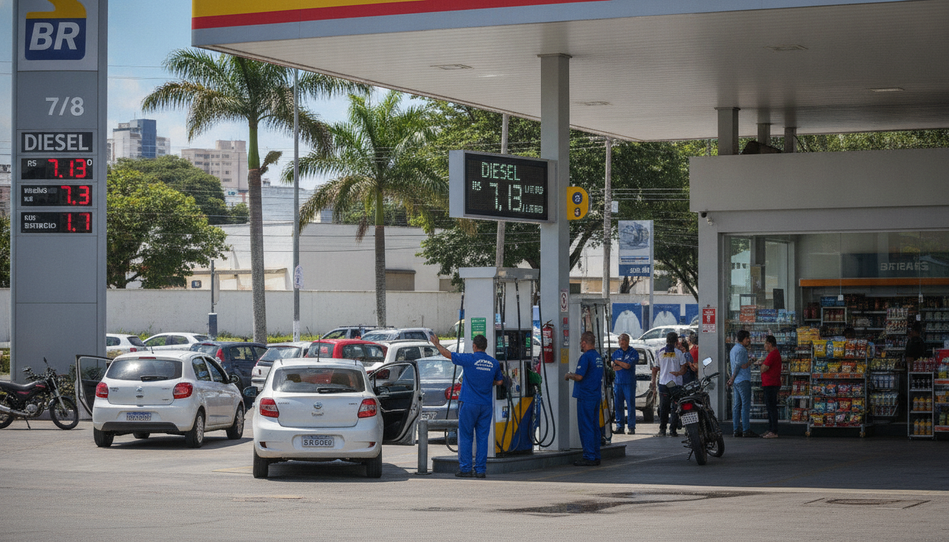 Posto de gasolina com preços do diesel em destaque no Brasil | Imagine Company - Agência de Marketing e Vendas em Goiânia - GO - BRASIL