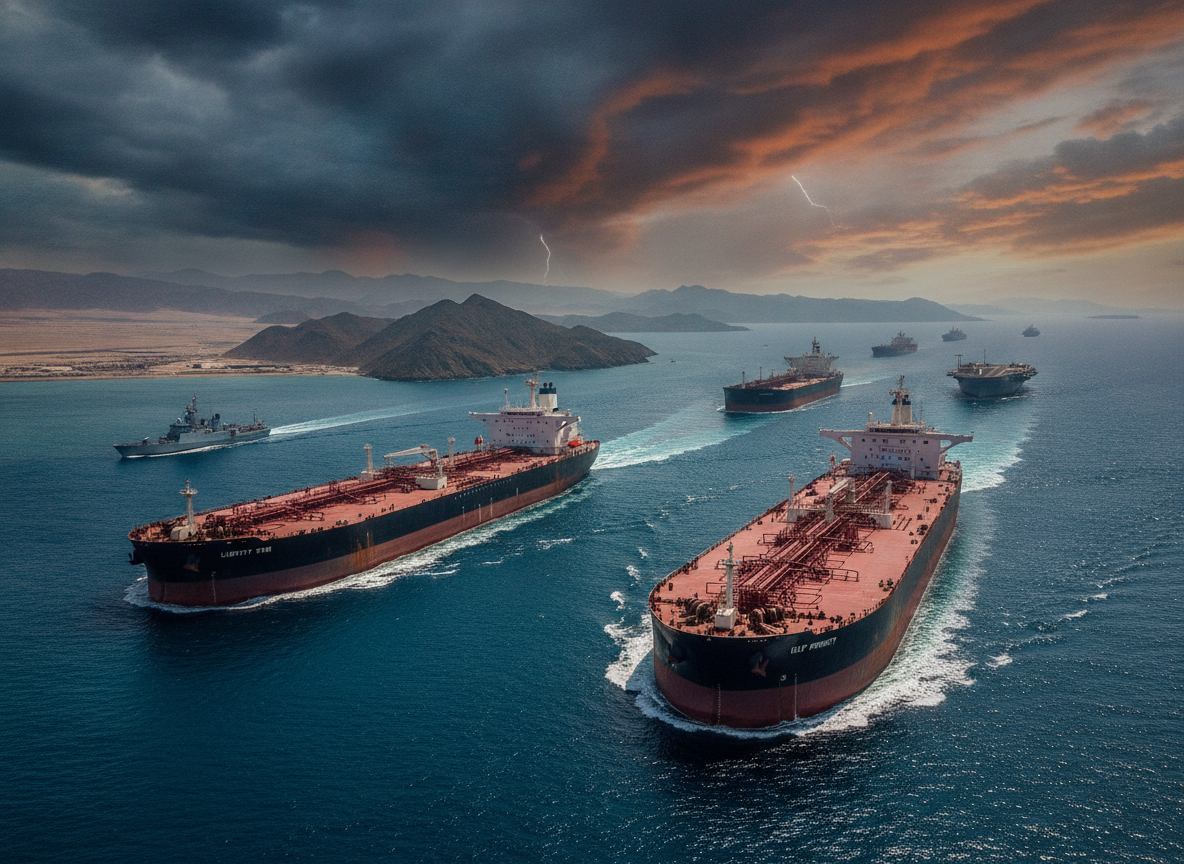 Navios petroleiros navegando em mar aberto com céu nublado ao fundo | Imagine Company - Agência de Marketing e Vendas em Goiânia - GO - BRASIL