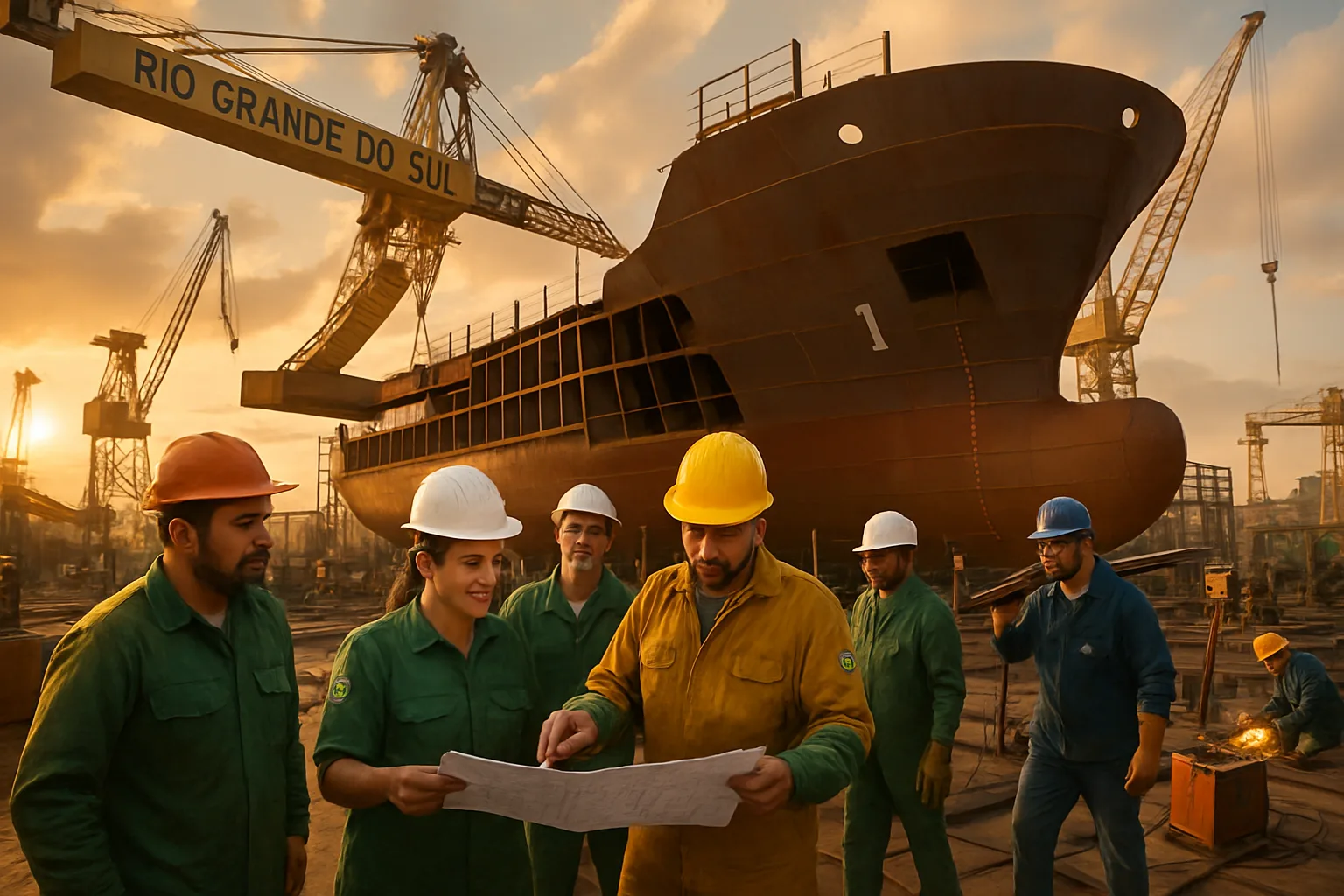 Programa naval Lula inicia obras do 1º navio no RS
