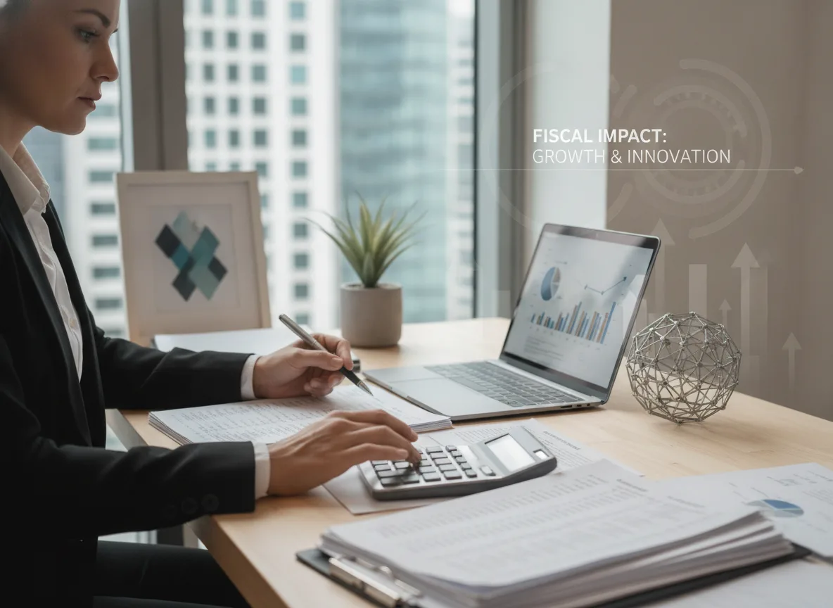 Pessoa em escritório analisando gráficos financeiros no laptop | Imagine Company - Agência de Marketing e Vendas em Goiânia - GO - BRASIL