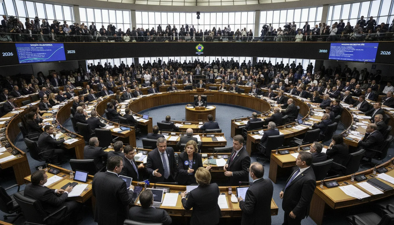 Imagem do plenário do Senado brasileiro durante sessão, com senadores em discussão. | Imagine Company - Agência de Marketing e Vendas em Goiânia - GO - BRASIL