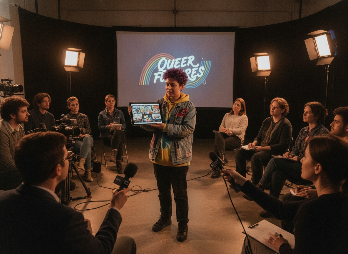 Pessoa apresenta conteúdo em tablet durante formação inclusiva em Goiânia | Imagine Company - Agência de Marketing e Vendas em Goiânia - GO - BRASIL